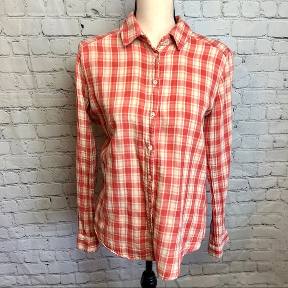 Tops - Plaid Lightly Lined Button Front Shirt